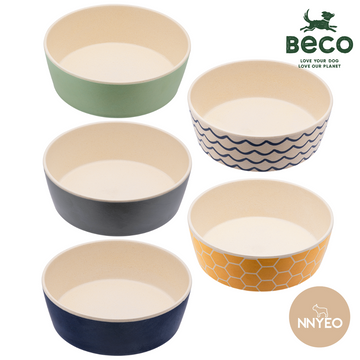 BECO Printed Bamboo Pet Bowl | Plant Based Materials