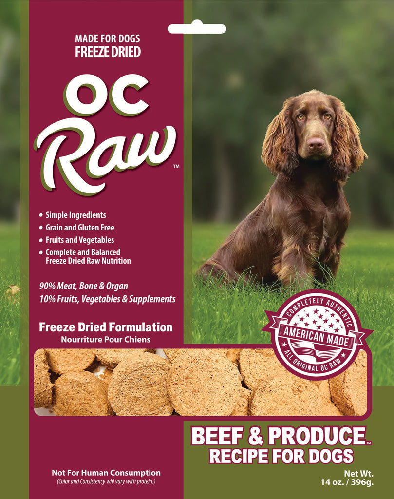 OC Raw, Freeze Dried Beef & Produce Sliders