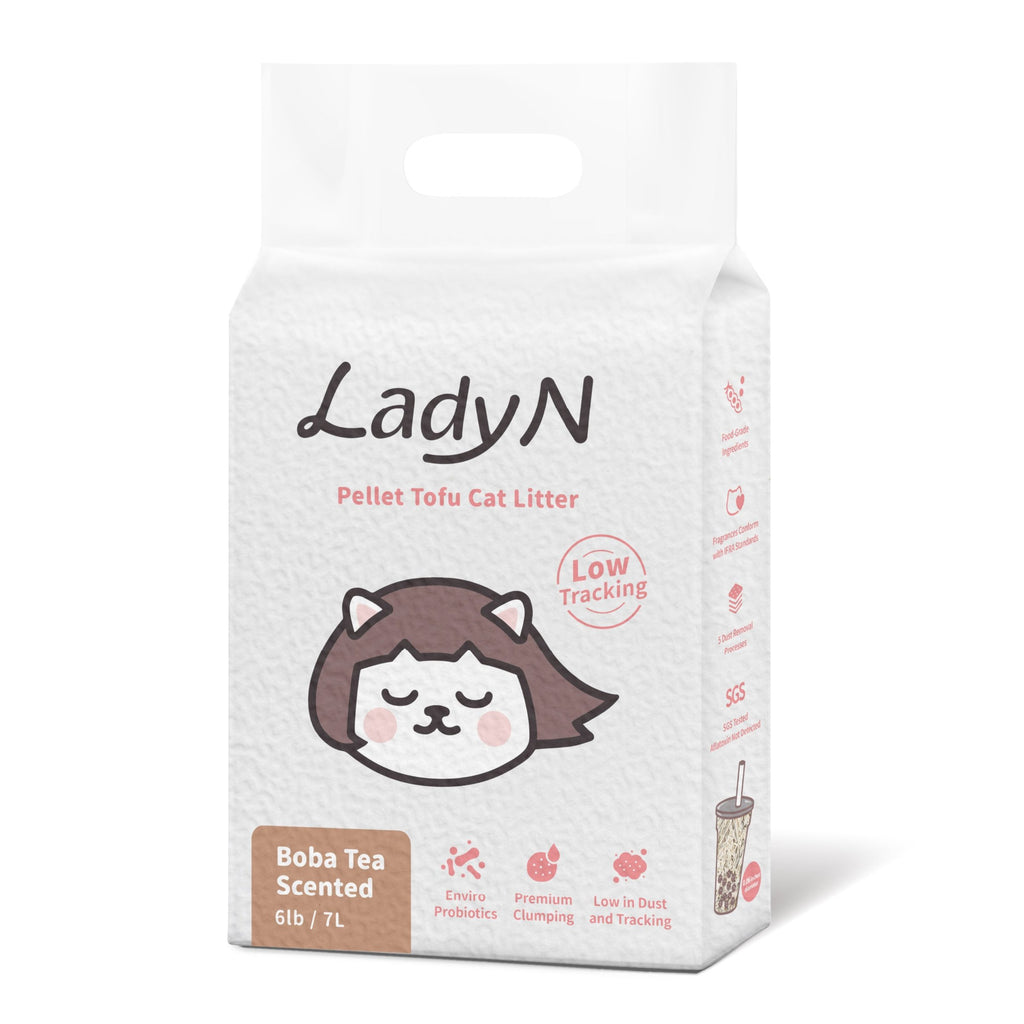 Lady N Tofu Cat Litter, Pellet, Boba Tea Scented