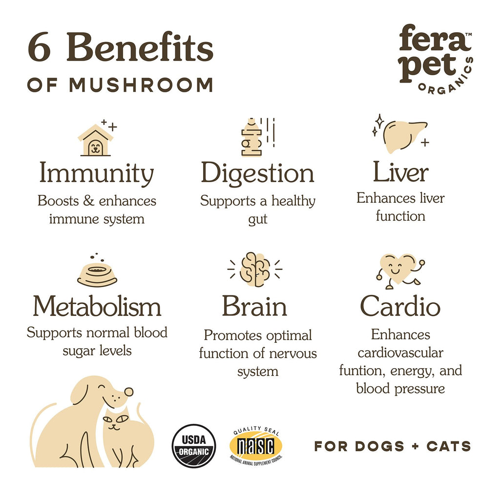 Fera Pets, Organic Mushroom Blend for Immune Support