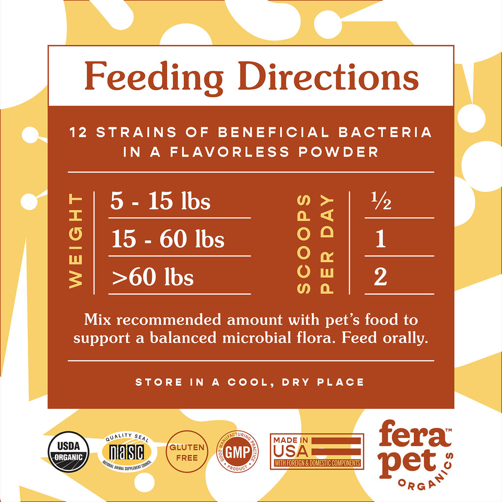 Fera Pets, USDA Organic Probiotics with Prebiotics for Dogs & Cats