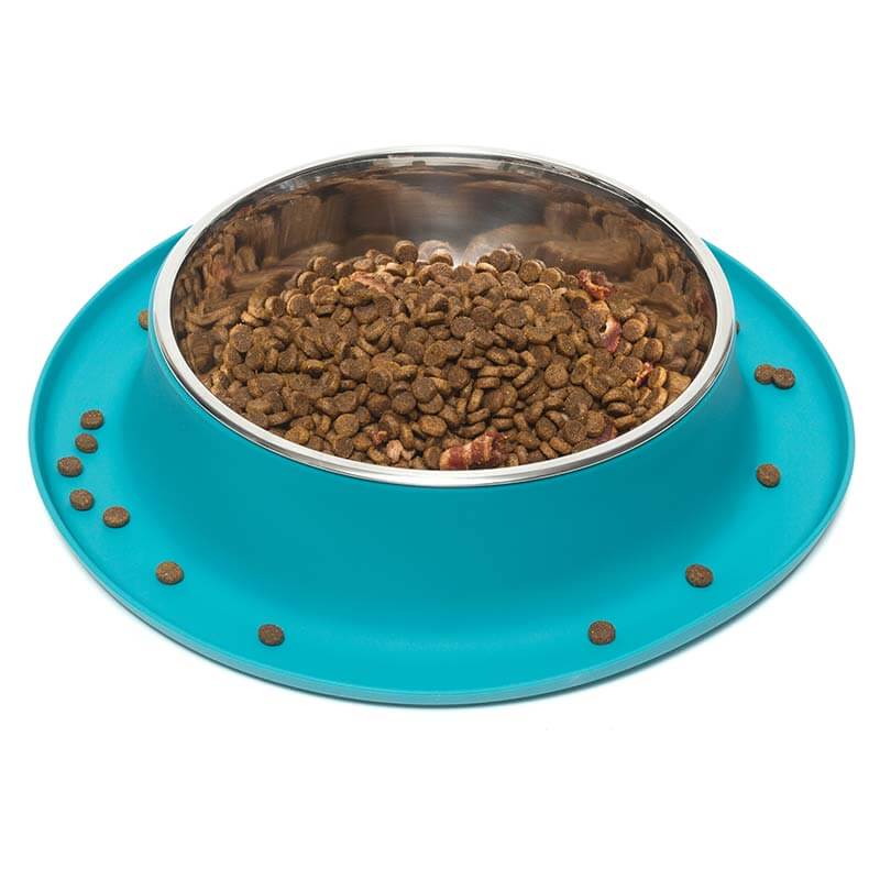 Messy Mutts Silicone Feeder with Bowl, Blue