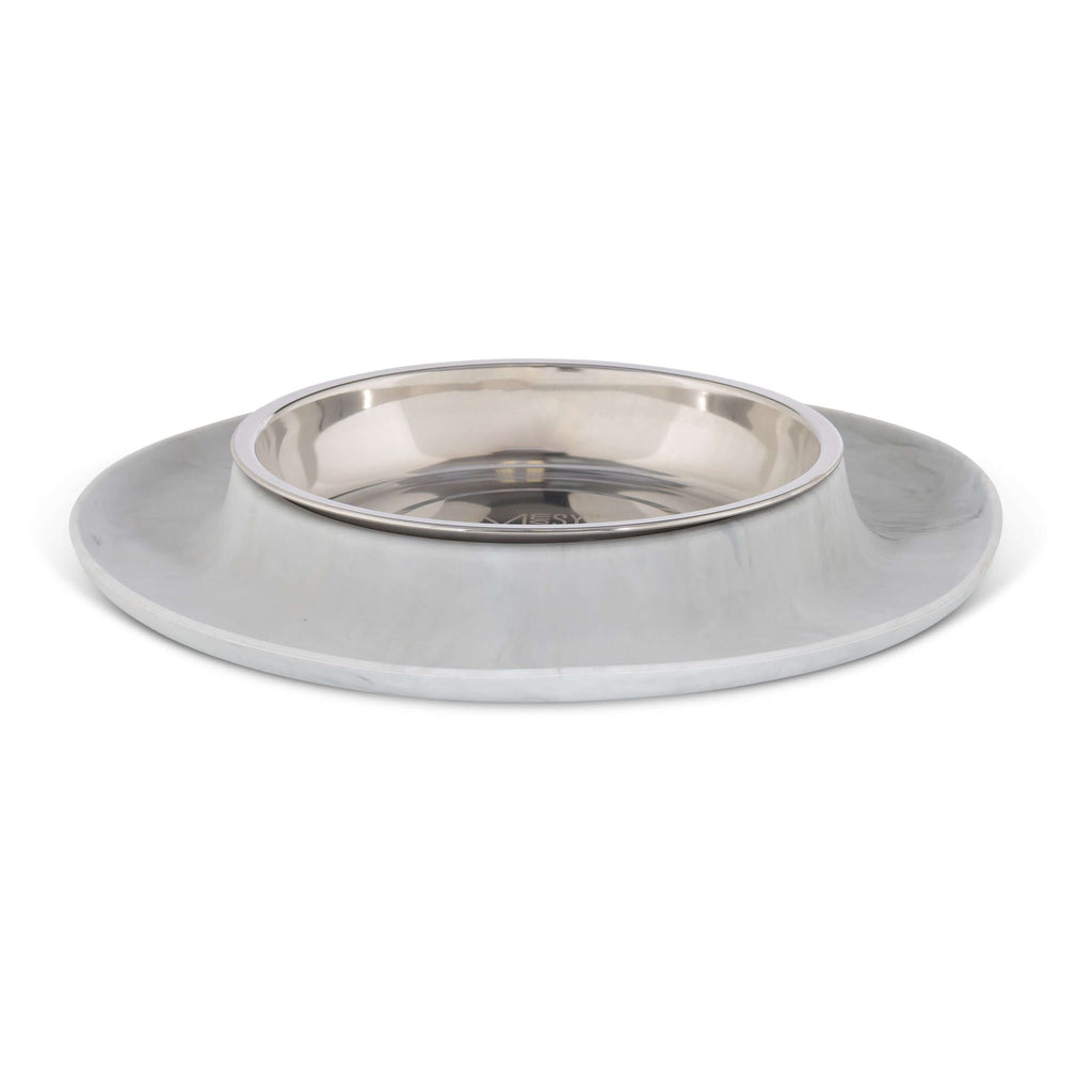Messy Cats Silicone Feeder with Saucer, Marble